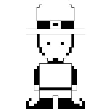 İzole piksel patrick günü elf