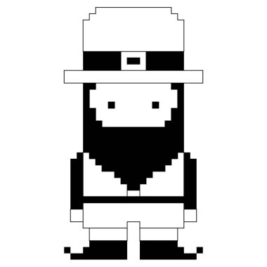 İzole piksel patrick günü elf