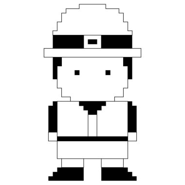 İzole piksel patrick günü elf