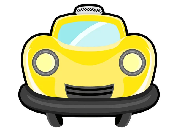 Front view of a cartoon taxi cab — Stock Vector