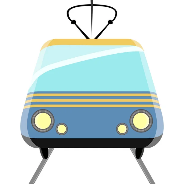 Front view of a comic trolley — Stock Vector