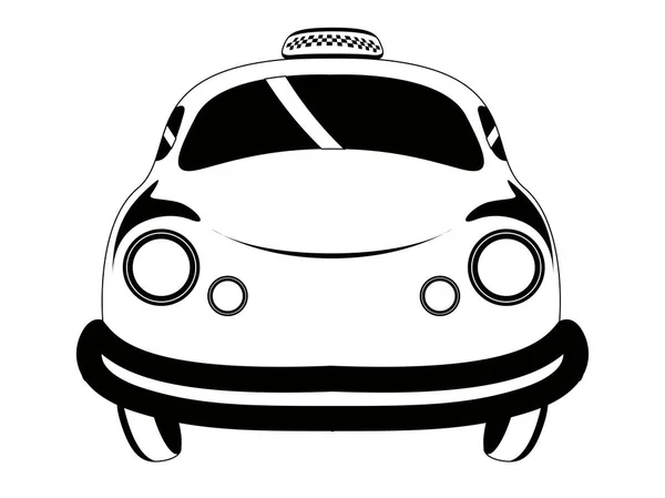 Elölnézet rajzfilm taxi taxi — Stock Vector