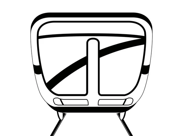 Geïsoleerde vooraanzicht van een cartoon-trein — Stockvector
