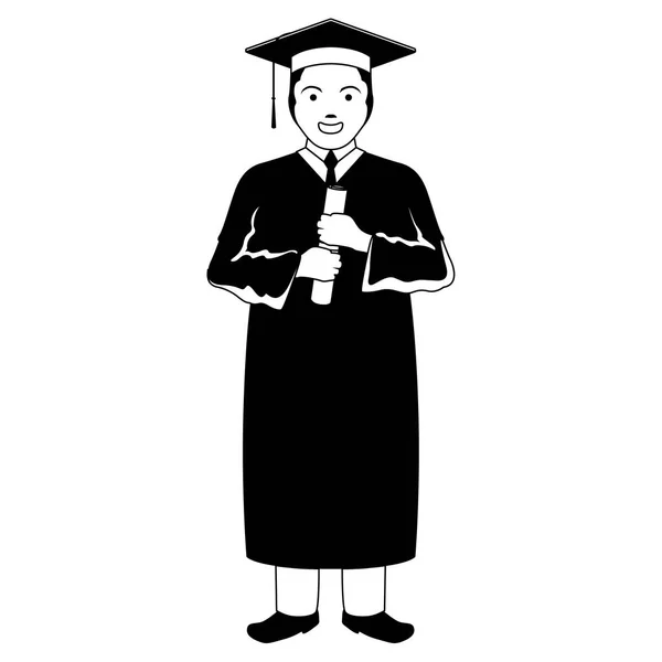 Hombre graduado aislado — Vector de stock