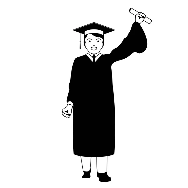 Isolé diplômé homme — Image vectorielle