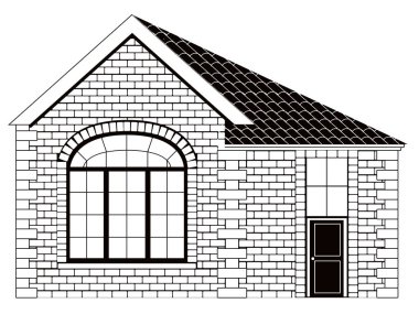 Modern ev tek renkli önden görünümü