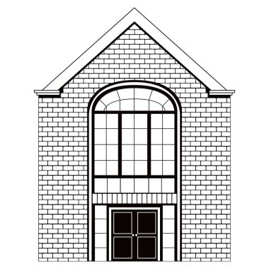 Modern ev tek renkli önden görünümü