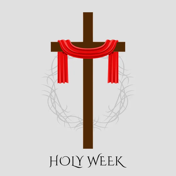 Banner der Heiligen Woche mit Kreuz — Stockvektor