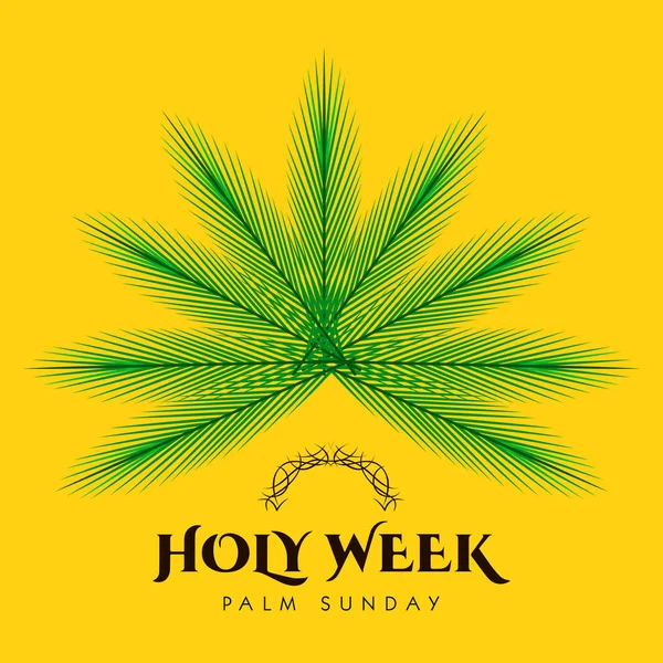 Bannière de la semaine sainte avec des feuilles de palmier — Image vectorielle