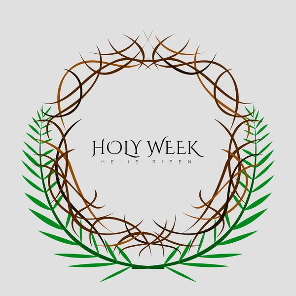Banner de Semana Santa con una corona de espinas — Archivo Imágenes Vectoriales