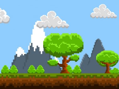 Renkli videogame sahne