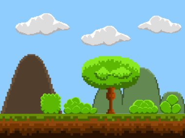 Renkli videogame sahne