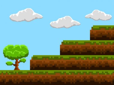 Renkli videogame sahne