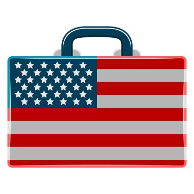 Amerika Birleşik Devletleri bayrağı olan evrak çantası