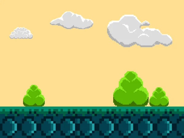 Scène de jeu vidéo coloré — Image vectorielle
