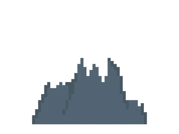 Geïsoleerde pixel berg. Videogame — Stockvector