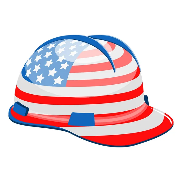 Bouw helm met vlag van de Verenigde Staten — Stockvector