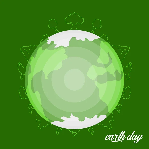 Terre avec arbres — Image vectorielle
