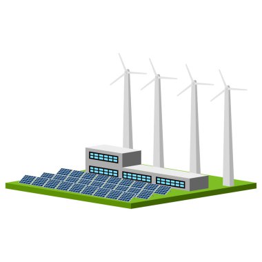 İzole rüzgar ve güneş enerjisi santrali