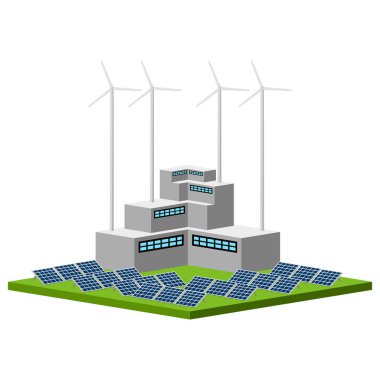 İzole rüzgar ve güneş enerjisi santrali