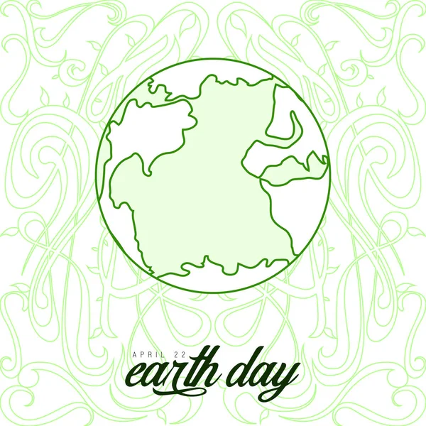 Sketch of Earth on an ornamented background — Stock Vector