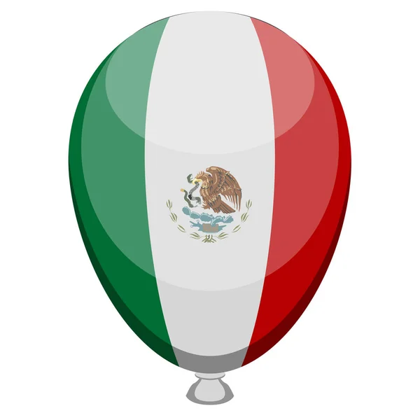 Meksika bayrağı ile balon — Stok Vektör