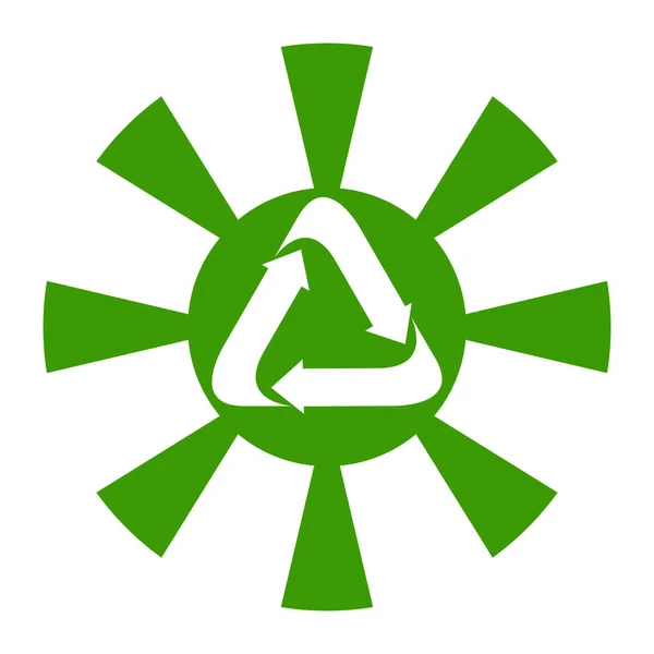 Isoliertes Recycling-Symbol in der Sonne — Stockvektor