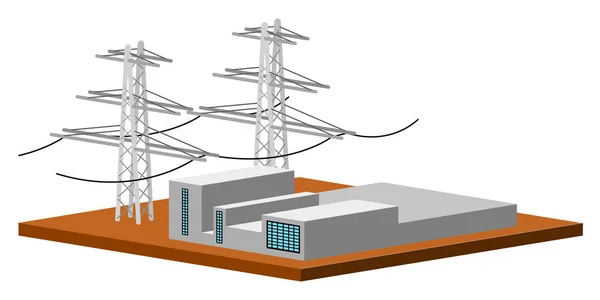 Geïsoleerde elektrische energiecentrale — Stockvector