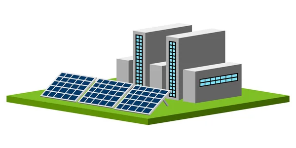 Usina solar isolada — Vetor de Stock