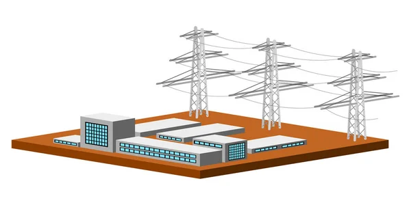 Central de energía eléctrica aislada — Vector de stock