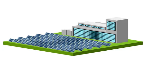 Usina solar isolada —  Vetores de Stock