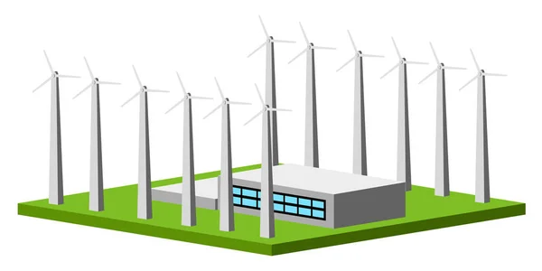隔离风力发电厂 — 图库矢量图片