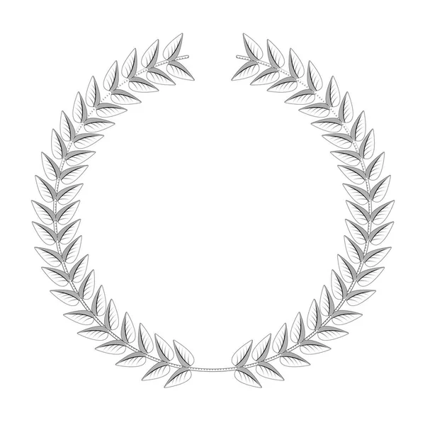 Icono de corona de laurel aislado — Vector de stock