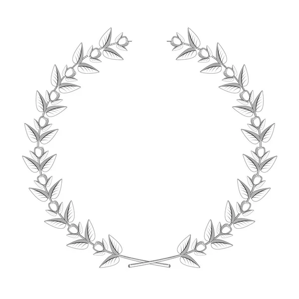 Icona corona di alloro isolata — Vettoriale Stock
