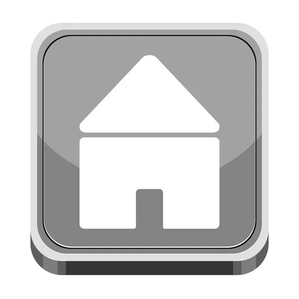 3d кнопка програми з значком будинку — стоковий вектор