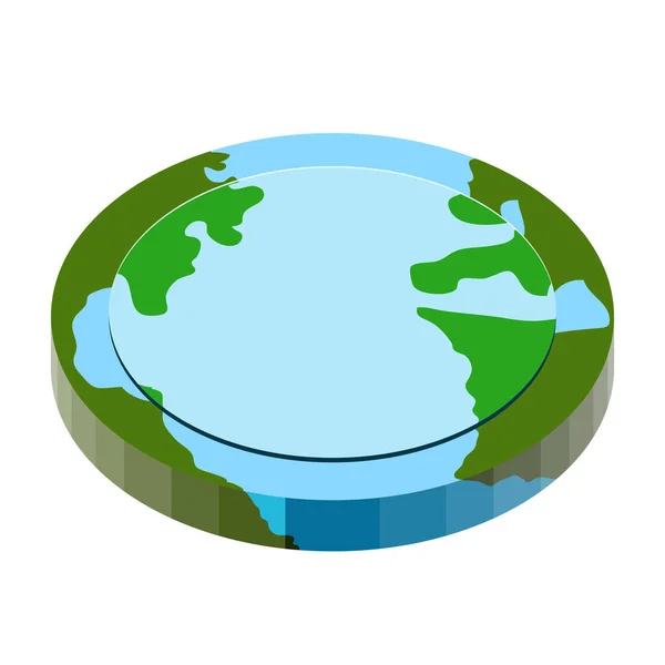 3 डी फ्लॅट आकार पृथ्वी — स्टॉक व्हेक्टर