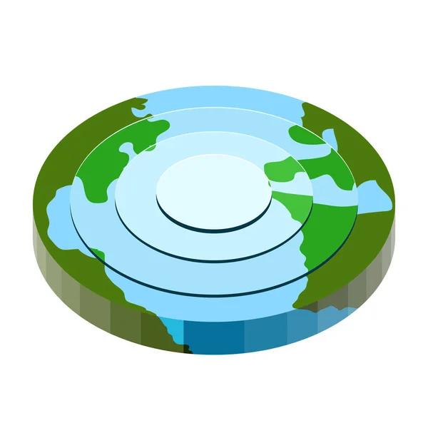 Земля с трехмерной плоской формой — стоковый вектор