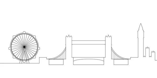 Outline of a London cityscape — Stock Vector