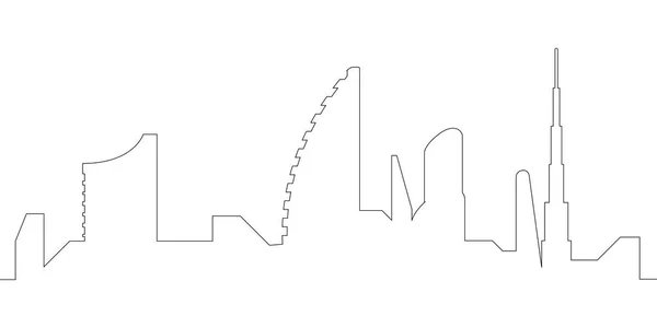 Esquema de un paisaje urbano de Dubai — Archivo Imágenes Vectoriales