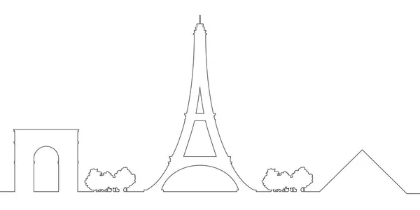 Aperçu d'un paysage urbain parisien — Image vectorielle