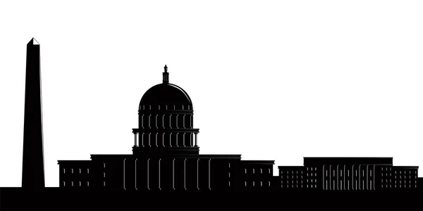 Silhouette d'un paysage urbain de Washington — Image vectorielle