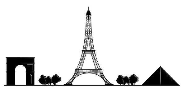 Silueta de un paisaje urbano de París — Vector de stock