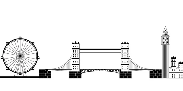 单色伦敦城市景观 — 图库矢量图片