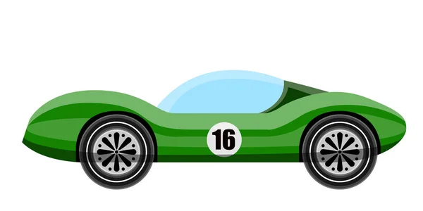 Vista lateral de un coche de carreras clásico — Vector de stock
