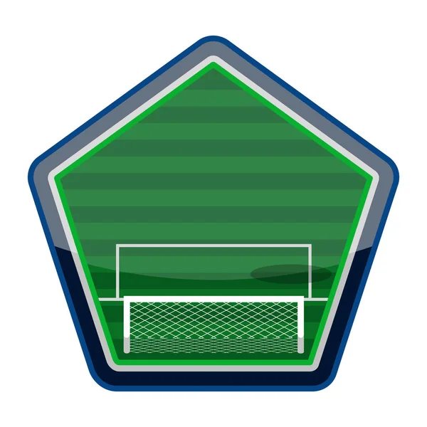 Isoliertes Etikett mit einem Fußballfeld — Stockvektor
