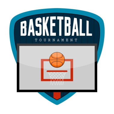 Metin ile izole basketbol amblemi
