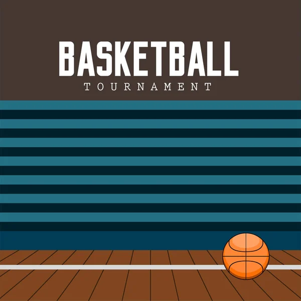 Basketballball auf einem Holzboden — Stockvektor