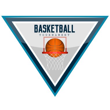 Metin ile izole basketbol amblemi