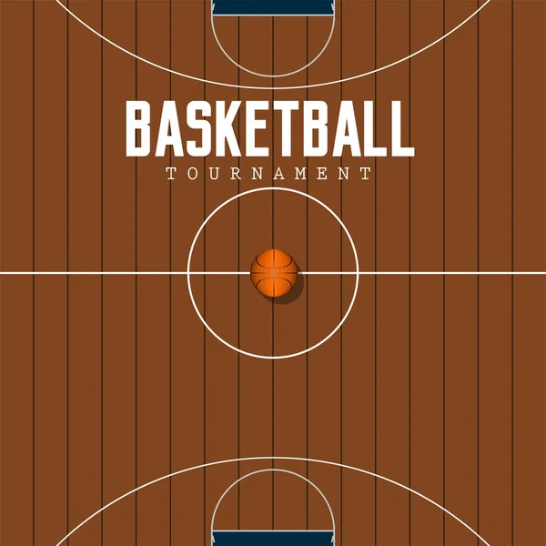 Vue du dessus d'une section d'un terrain de basketball — Image vectorielle