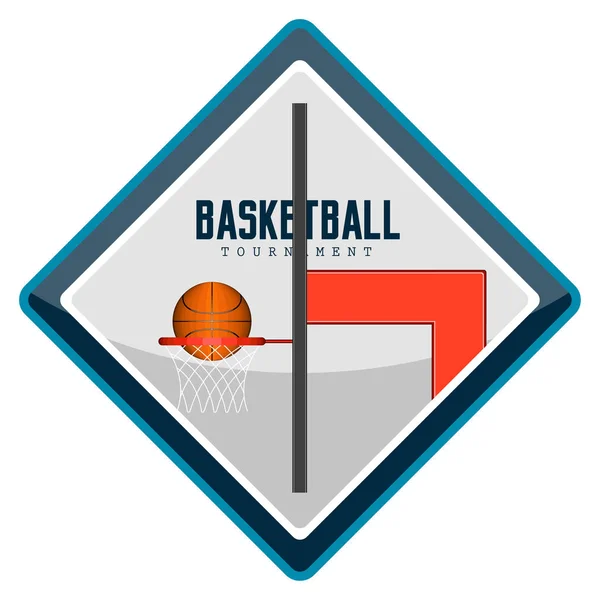 Vereinzeltes Basketball-Emblem mit Text — Stockvektor